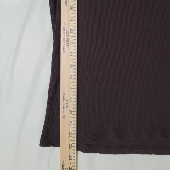 Brown Ribbed Tank Top Embellished Mounain Lake Womens Size L - Picture 10 of 11